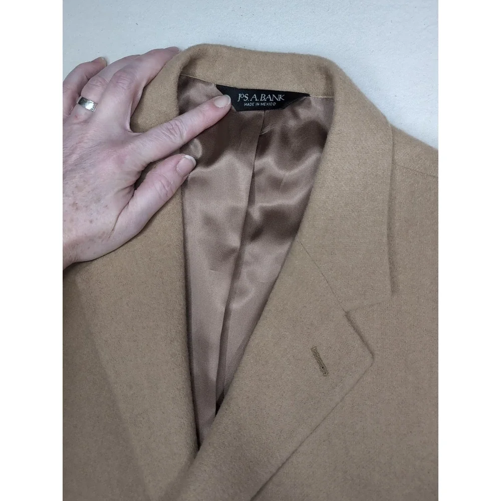 Jos A Bank 46R 100% Camel‎ Hair Mitchell Sport Coat 3 Button Blazer Suit Jacket